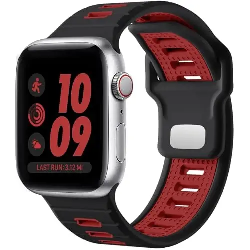 Odbeai Sport Band Apple Watch Ultra 2/Ultra/Ultra 3 bilan mos keladi, Apple Watch Bands for Men 49mm 46mm 45mm 44mm 42mm bilan mos keladi, iWatch All Series SE 11 10 9-1 uchun suv o'tkazmaydigan silikon tasma - ODBEAI