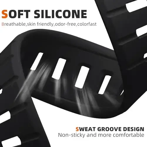 Odbeai Sport Band Apple Watch Ultra 2/Ultra/Ultra 3 bilan mos keladi, Apple Watch Bands for Men 49mm 46mm 45mm 44mm 42mm bilan mos keladi, iWatch All Series SE 11 10 9-1 uchun suv o'tkazmaydigan silikon tasma - 3