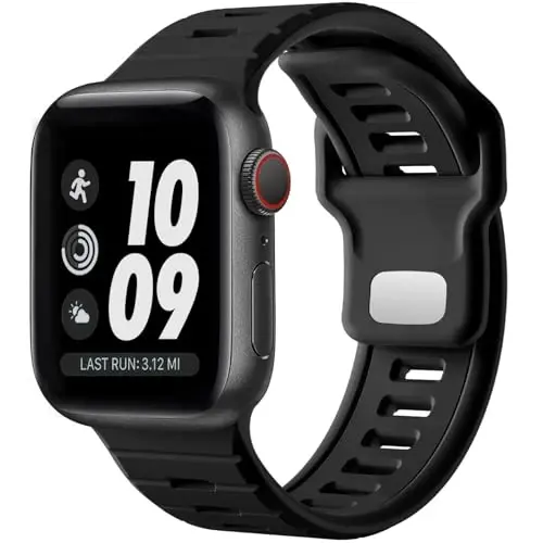 Odbeai Sport Band Apple Watch Ultra 2/Ultra/Ultra 3 bilan mos keladi, Apple Watch Bands for Men 49mm 46mm 45mm 44mm 42mm bilan mos keladi, iWatch All Series SE 11 10 9-1 uchun suv o'tkazmaydigan silikon tasma 