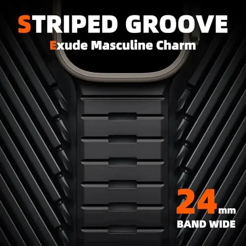 Odbeai Sport Band Apple Watch Ultra 2/Ultra/Ultra 3 bilan mos keladi, Apple Watch Bands for Men 49mm 46mm 45mm 44mm 42mm bilan mos keladi, iWatch All Series SE 11 10 9-1 uchun suv o'tkazmaydigan silikon tasma - ODBEAI (1)