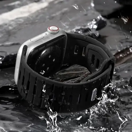 Odbeai Sport Band Apple Watch Ultra 2/Ultra/Ultra 3 bilan mos keladi, Apple Watch Bands for Men 49mm 46mm 45mm 44mm 42mm bilan mos keladi, iWatch All Series SE 11 10 9-1 uchun suv o'tkazmaydigan silikon tasma - 4