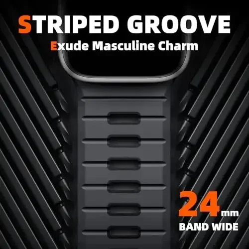 Odbeai Sport Band Apple Watch Ultra 2/Ultra/Ultra 3 bilan mos keladi, Apple Watch Bands for Men 49mm 46mm 45mm 44mm 42mm bilan mos keladi, iWatch All Series SE 11 10 9-1 uchun suv o'tkazmaydigan silikon tasma - 2