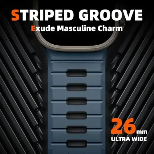 Odbeai Sport Band Apple Watch Ultra 2/Ultra/Ultra 3 bilan mos keladi, Apple Watch Bands for Men 49mm 46mm 45mm 44mm 42mm bilan mos keladi, iWatch All Series SE 11 10 9-1 uchun suv o'tkazmaydigan silikon tasma - ODBEAI (1)