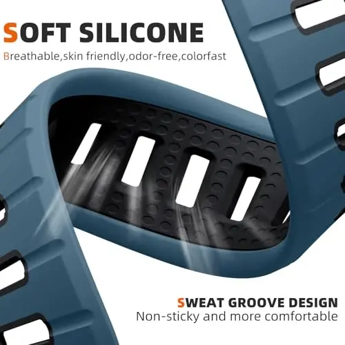 Odbeai Sport Band Apple Watch Ultra 2/Ultra/Ultra 3 bilan mos keladi, Apple Watch Bands for Men 49mm 46mm 45mm 44mm 42mm bilan mos keladi, iWatch All Series SE 11 10 9-1 uchun suv o'tkazmaydigan silikon tasma - 3