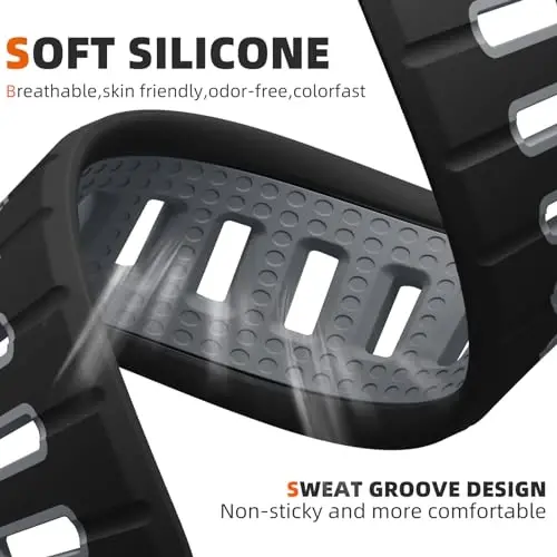 Odbeai Sport Band Apple Watch Ultra 2/Ultra/Ultra 3 bilan mos keladi, erkaklar uchun Apple Watch Bands bilan mos keladi 49mm 46mm 45mm 44mm 42mm, iWatch barcha Series SE 11 10 9-1 uchun suv o'tkazmaydigan silikon tasma - 3