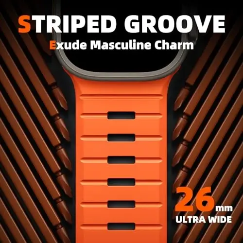 Odbeai Sport Band Apple Watch Ultra 2/Ultra/Ultra 3 bilan mos keladi, erkaklar uchun Apple Watch Bands bilan mos keladi 49mm 46mm 45mm 44mm 42mm, iWatch barcha seriyalari SE 11 10 9-1 uchun suv o'tkazmaydigan silikon tasma - ODBEAI (1)
