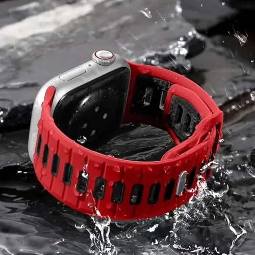 Odbeai Sport Band Apple Watch Ultra 2/Ultra/Ultra 3 bilan mos keladi, erkaklar uchun Apple Watch tasmalari 49mm 46mm 45mm 44mm 42mm bilan mos keladi, iWatch barcha turkumlari uchun suv o'tkazmaydigan silikon tasma SE 11 10 9-1 - 4