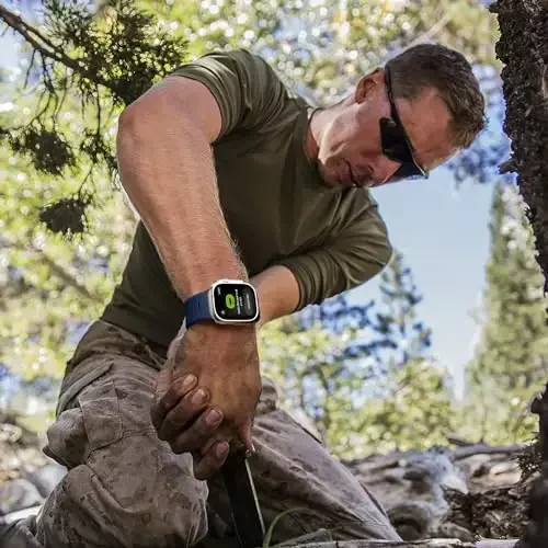Odbeai Sport Band Apple Watch Ultra 2/Ultra/Ultra 3 bilan mos keladi,Apple Watch Bands bilan erkaklar uchun 49mm 46mm 45mm 44mm 42mm mos keladi,iWatch barcha seriyalari SE 11 10 9-1 uchun suv o'tkazmaydigan silikon tasma - 6