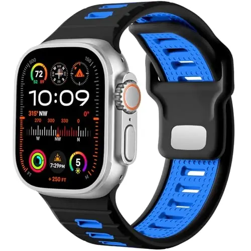 Odbeai Sport Band Compatible with Apple Watch Bands for Men,Compatible with Apple Watch Ultra 2 3/Ultra Band 38mm 40mm 41mm Series10 42mm,Silicone Waterproof Strap for iWatch Bands Series SE 11 10 9-1 