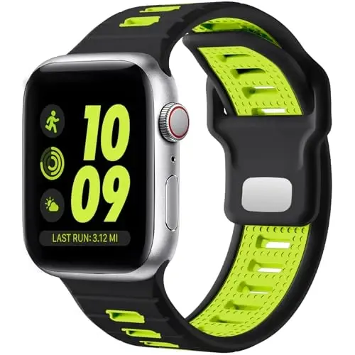 Odbeai Sport Band Compatible with Apple Watch Bands for Men,Compatible with Apple Watch Ultra 2 3/Ultra Band 38mm 40mm 41mm Series10 42mm,Silicone Waterproof Strap for iWatch Bands Series SE 11 10 9-1 - 1