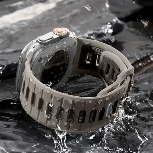Odbeai Sport Band Compatible with Apple Watch Ultra 2/Ultra/Ultra 3 Band,Compatible with Apple Watch Bands for Men 49mm 46mm 45mm 44mm 42mm,Waterproof Silicone Strap for iWatch All Series SE 11 10 9-1 - 4