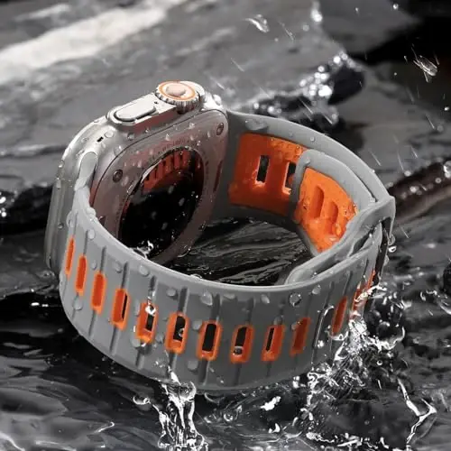 Odbeai Sport Band Compatible with Apple Watch Ultra 2/Ultra/Ultra 3 Band,Compatible with Apple Watch Bands for Men 49mm 46mm 45mm 44mm 42mm,Waterproof Silicone Strap for iWatch All Series SE 11 10 9-1 - 5