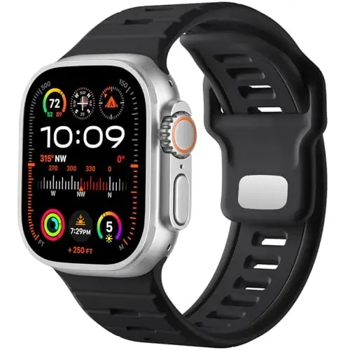 Odbeai Sport Band Compatible with Apple Watch Ultra 2 3/Ultra Band,Compatible with Apple Watch Bands for Men 49mm 46mm 45mm 44mm 42mm,Waterproof Silicone Strap for iWatch Bands All Series SE 11 10 9-1 - ODBEAI