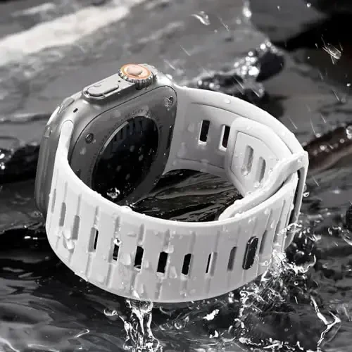 Odbeai Sport Band Compatible with Apple Watch Ultra 2/Ultra/Ultra 3 Band,Compatible with Apple Watch Bands for Men 49mm 46mm 45mm 44mm 42mm,Waterproof Silicone Strap for iWatch All Series SE 11 10 9-1 - 5