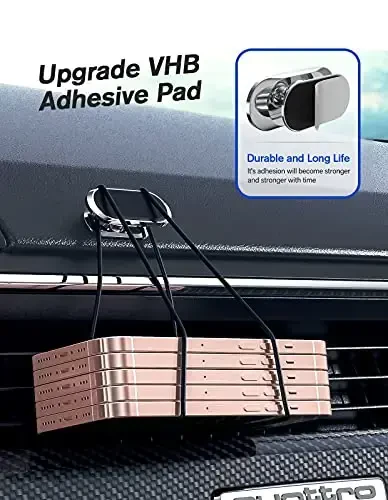 odbowuge 2 Pack Magnetic Phone Holder for Car, Upgrade Magnet - 360 Rotation and Easy Installation, Compatible with All Smartphones,Dashboard Car Phone Holder,Must be Used Together with Iron Sheets - 5