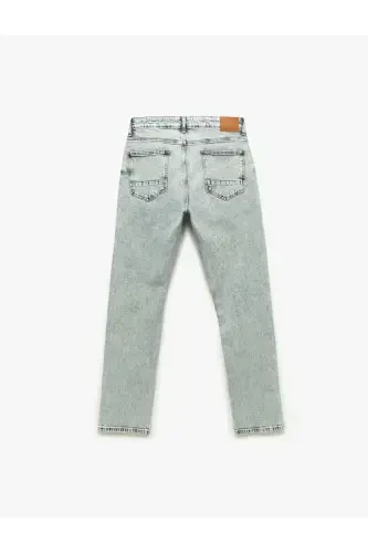 Oddiy Bel Paxta Tugmachali Toʻgʻri Kesimli Jinsi Shim - 5