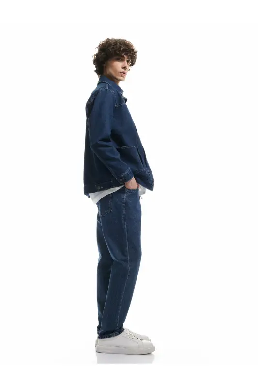 Oddiy Bel Paxtali 90-yillarning Slim Fit Jinsi Shim - H - 2
