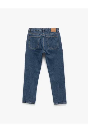 Oddiy Bel Paxtali 90-yillarning Slim Fit Jinsi Shim - H - 5