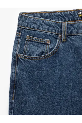 Oddiy Bel Paxtali 90-yillarning Slim Fit Jinsi Shim - H - 7