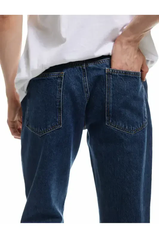 Oddiy Bel Paxtali 90-yillarning Slim Fit Jinsi Shim - H - 3