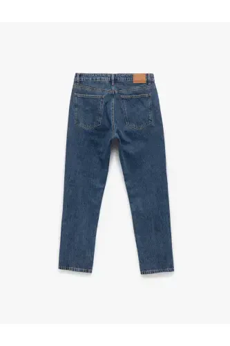 Oddiy Bel Paxtali 90-yillarning Slim Fit Jinsi Shim - H - 5