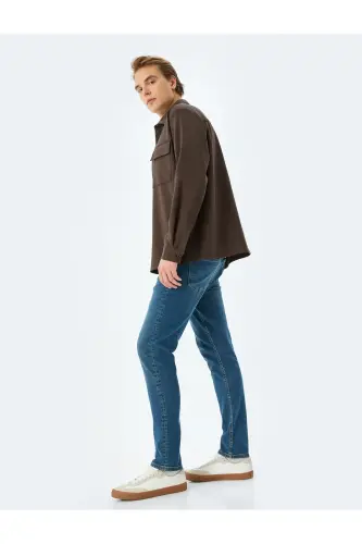 Oddiy Bel Paxtali Slim Fit Jinsi Shim - Brad J 