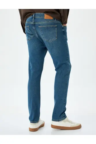 Oddiy Bel Paxtali Slim Fit Jinsi Shim - Brad J - 4