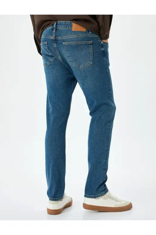 Oddiy Bel Paxtali Slim Fit Jinsi Shim - Brad J - 4