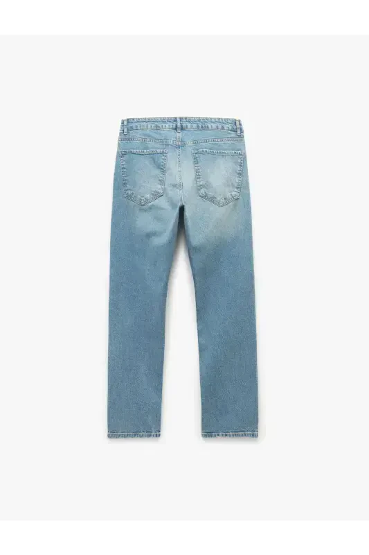 Oddiy bel paxtali to'g'ri kesimli jinsi shim - Ma - 5