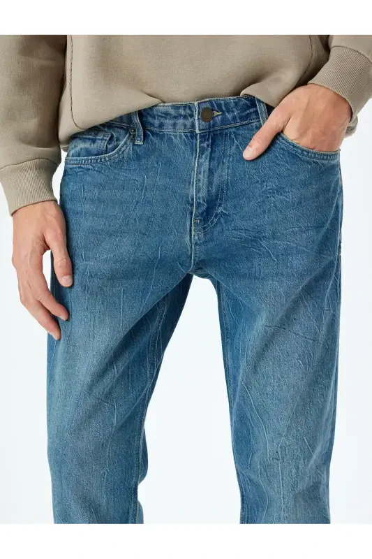 Oddiy bel paxtali to'g'ri kesimli jinsi shim - Mar - 5