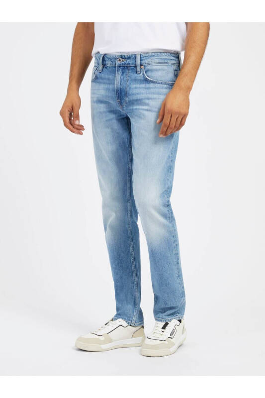 Oddiy belli oddiy ko'k rangli erkaklar uchun denim shimi M4RAS2D58M3R8TE_SLIM TAPERED - ECO - 1