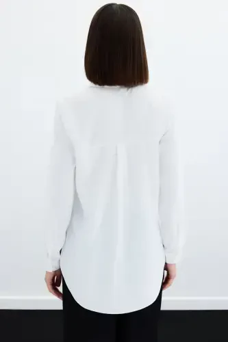 Oddiy Klassik Ko'ylak - Ekru - 8