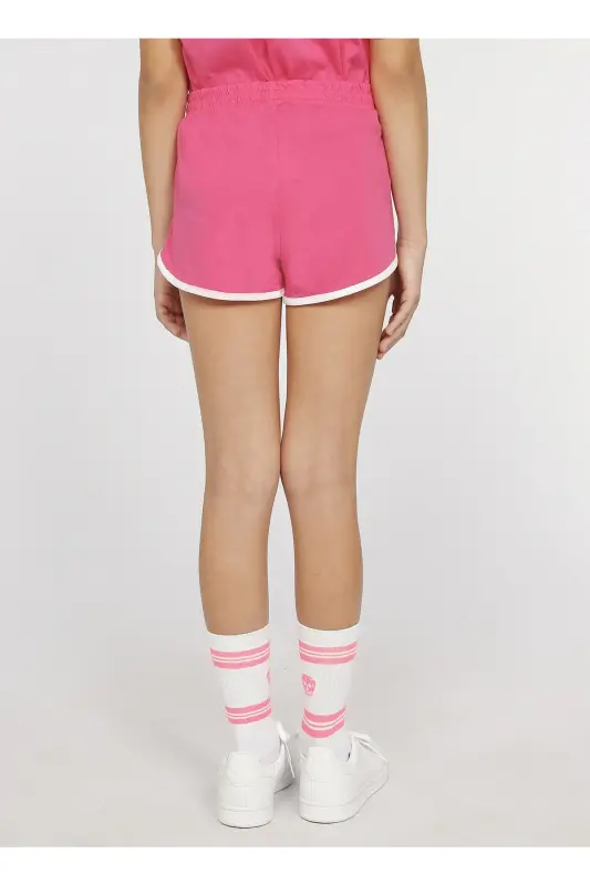 Oddiy naqshli, fusya rangli qizlar shorti - Funky - 4