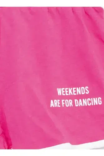 Oddiy naqshli, fusya rangli qizlar shorti - Funky - 7