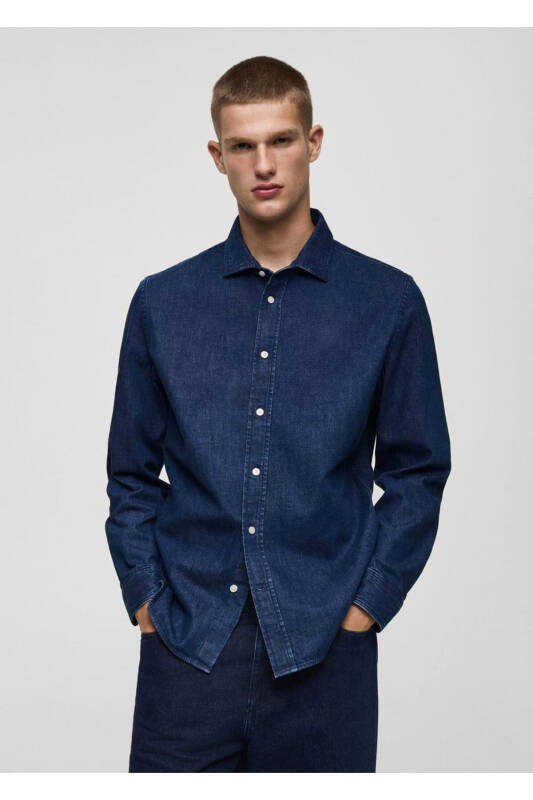 Oddiy oʻlchamli denim koʻylak - 1