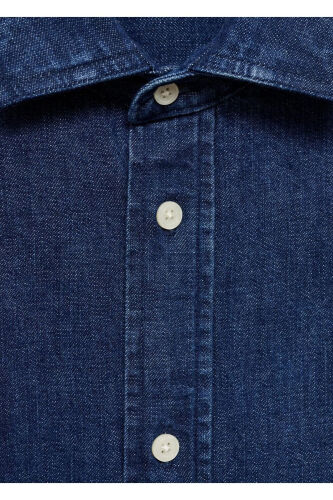 Oddiy oʻlchamli denim koʻylak - 5
