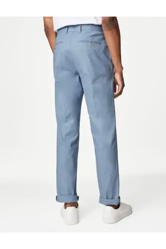 Oddiy o'tirishli zig'ir chino shim - 5