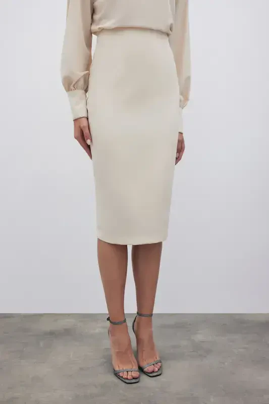 Oddiy Qalam Yubka - Bej - 5