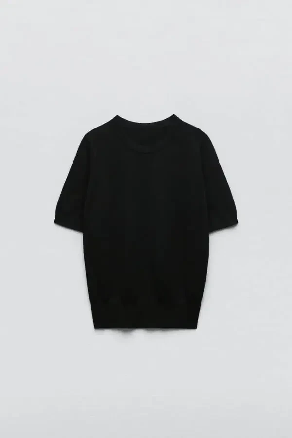 Oddiy qisqa yengli triko ko'ylagi - 1