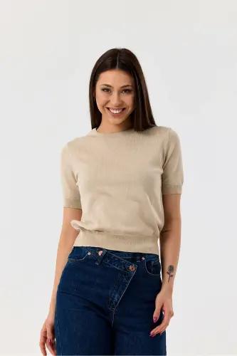 Oddiy qisqa yengli trikotaj ko'ylak - TOSh - TOSh - 2