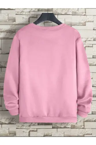 Oddiy rangli qiz/o'g'il bolalar qishki sviteri - Pushti - SERAYS MODA (1)