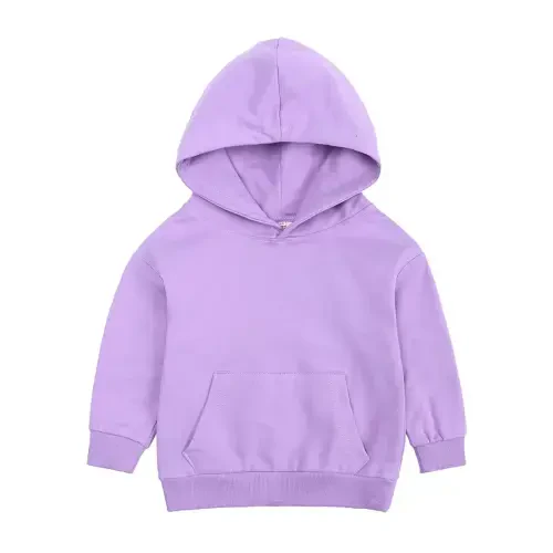 Odeerbi Toddler Boys Girls Sweatshirt Kids 2 Piece Athletic Hoodie Tracksuit Set Activewear Solid Sweatshirt Sweatpant Sports Set Sweatsuit Purple- - 3