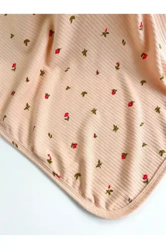 ОДЕЯЛО УЗОРЧАТОЕ И ПЕЛЕНКА 85X90 СМ ХЛОПКОВАЯ ТКАНЬ-Лосось - 3