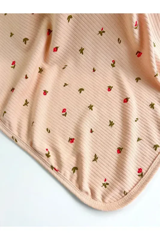 ОДЕЯЛО УЗОРЧАТОЕ И ПЕЛЕНКА 85X90 СМ ХЛОПКОВАЯ ТКАНЬ-Лосось - 3