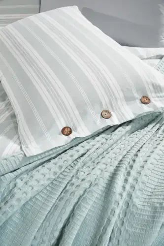 ОДНОМЕСТНЫЙ КОМПЛЕКТ ПОКРЫВАЛА ИЗ 3 ПРЕДМЕТОВ ESTIVO Зеленый-зеленый - Modazone (1)