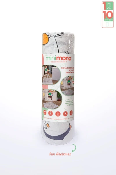 Одноразовые защитные покрытия для детского стульчика и игрового коврика - 1 рулон, 10 штук - 6