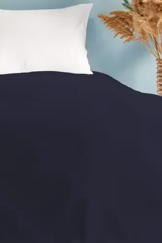 Односпальное покрывало вафельное в клетку темно-синего цвета. Покрывало для отеля в клетку 160x230 - темно-синее - INTER Z (1)