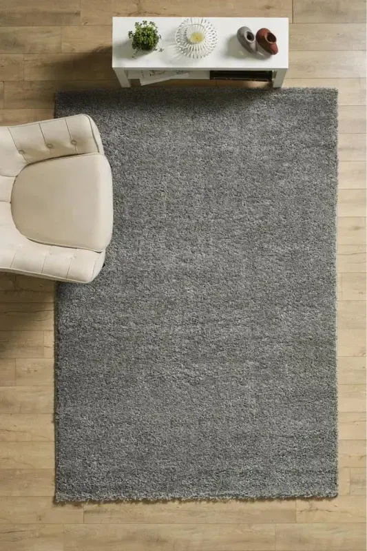 Однотонный Светло-серый Мягкий Плюшевый Ковер Shaggy Для Гостиной, Спальни, Прихожей, Кухонный Коврик - Светло-серый - 1