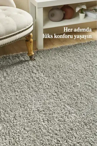 Однотонный Светло-серый Мягкий Плюшевый Ковер Shaggy Для Гостиной, Спальни, Прихожей, Кухонный Коврик - Светло-серый - RED HALI (1)