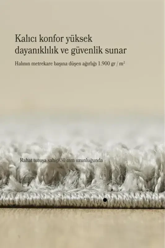 Однотонный Светло-серый Мягкий Плюшевый Ковер Shaggy Для Гостиной, Спальни, Прихожей, Кухонный Коврик - Светло-серый - 5